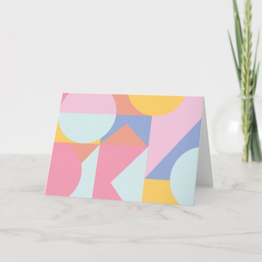 キュートカラフルな図形コラージアートワーク カード (正面)