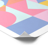 キュートカラフルな幾何学模様コラージュのウォールアート ポスター (角)