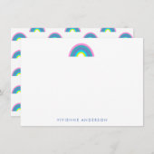 キュートカラフルな幾何学虹パーソナライズされた ノートカード (正面/裏面)