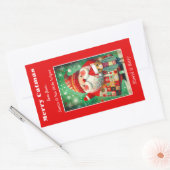 キュートカラフルはっきりしたメリークリスマス 長方形シール (封筒)