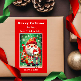 キュートカラフルはっきりしたメリークリスマス 長方形シール