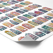 キュートカラフルアムステルダムハウスウォーターカラーアート ポスター (角)