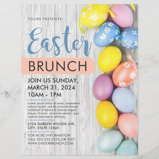 キュートカラフルイースターエッグイースターブランチイベント チラシ (正面)