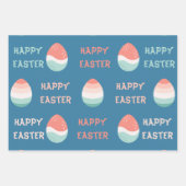 キュートカラフルイースターバニーズレインボーパーソナライズされた ラッピングペーパーシート (正面2)