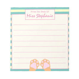 キュートカラフルオレンジジンジャー子猫ポーズ先生 ノートパッド