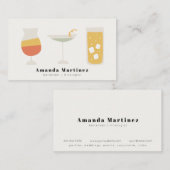 キュートカラフルカクテル・バーテンダー混合学者 名刺 (正面/裏面)