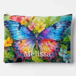 キュートカラフルカスタムバタフライモノグラム名 アクセサリーポーチ