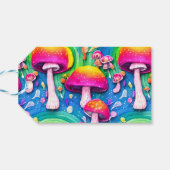 キュートカラフルキノコのシームレスなパターン ギフトタグ (裏面横)