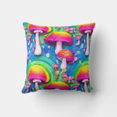 キュートカラフルキノコのシームレスなパターン クッション (裏面)