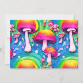 キュートカラフルキノコのシームレスなパターン シーズンカード (裏面)