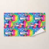 キュートカラフルキノコのシームレスなパターン バスタオルセット (ハンドタオル)