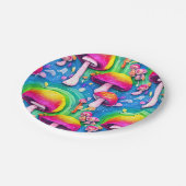 キュートカラフルキノコのシームレスなパターン ペーパープレート (アングル)