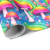 キュートカラフルキノコのシームレスなパターン ラッピングペーパー (ロールコーナー)