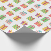 キュートカラフルギフトボックスのパターン ラッピングペーパー (角)