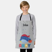 キュートカラフルクジラ エプロン (着用した状態)