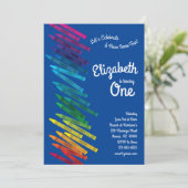 キュートカラフルクライアンズキッズ1st誕生日パーティー 招待状 (スタンド正面)