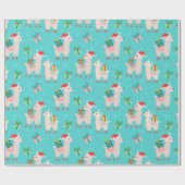 キュートカラフルクリスマスホリデーラマキッズパターン ラッピングペーパー (フラット)