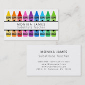 キュートカラフルクレヨン代替先生 名刺 (正面/裏面)