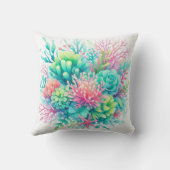 キュートカラフルコーラル海洋生物コースト航海のビーチ クッション (裏面)