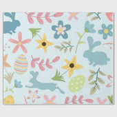 キュートカラフルシームレスイースターパターン ラッピングペーパー (フラット)