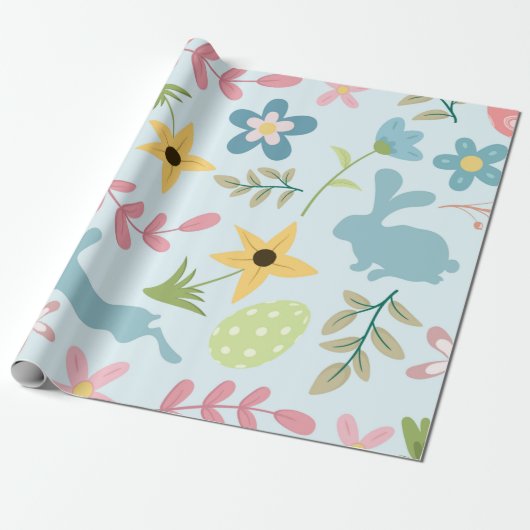 キュートカラフルシームレスイースターパターン ラッピングペーパー (アンロールド)