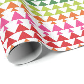 キュートカラフルジオメトリッククリスマスツリー赤ピンク ラッピングペーパー (ロールコーナー)