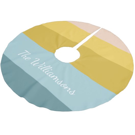 キュートカラフルストライプカラーブロックパステル名 ブラッシュドポリエステルツリースカート (アングル)