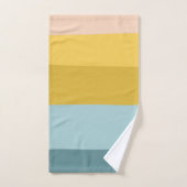 キュートカラフルストライプズカラーブロックインパステルブルー バスタオルセット (ハンドタオル)