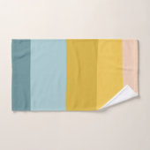 キュートカラフルストライプズカラーブロックインパステルブルー バスタオルセット (ハンドタオル)