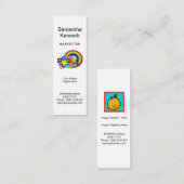 キュートカラフルチルドレンズブライトレインボーベビーシッター スキニー名刺 (正面/裏面)