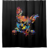 キュートカラフルチワワ シャワーカーテン (正面)