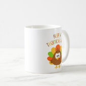 キュートカラフルトルコ秋ハッピーサンクスギビング コーヒーマグカップ (正面右)