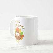 キュートカラフルトルコ秋ハッピーサンクスギビング コーヒーマグカップ (正面左)