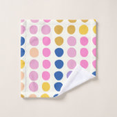 キュートカラフルドット北欧パターン バスタオルセット (ウォッシュタオル)