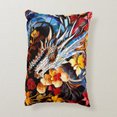 キュートカラフルドラゴンモザイク アクセントクッション (裏面(縦))