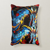 キュートカラフルドラゴンモザイク アクセントクッション (正面(垂直))