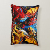 キュートカラフルドラゴンモザイク アクセントクッション (裏面(縦))