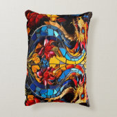 キュートカラフルドラゴンモザイク アクセントクッション (裏面(縦))