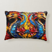 キュートカラフルドラゴンモザイク アクセントクッション (裏面)