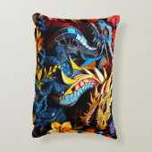 キュートカラフルドラゴンモザイク アクセントクッション (裏面(縦))
