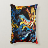 キュートカラフルドラゴンモザイク アクセントクッション (正面(垂直))
