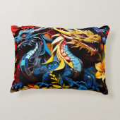キュートカラフルドラゴンモザイク アクセントクッション (裏面)