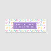 キュートカラフルナンバーパターンカスタム先生 名札 (正面)