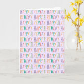 キュートカラフルハッピーバースデーハンドレット文字 カード (黄色い花)