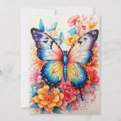 キュートカラフルバタフライハッピーバースデーパーティー 招待状 (裏面)