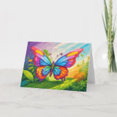 キュートカラフルバタフライハッピーバースデー カード (正面)