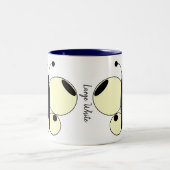 キュートカラフルバタフライマグカップ – 大きな白 ツートーンマグカップ (中央)