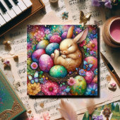 キュートカラフルバニーイースターエッグフローラクリスチャン シーズンカード