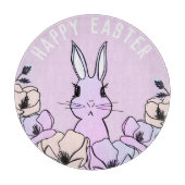 キュートカラフルバニーマグノリア花復活祭 カッティングボード (正面)