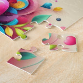 キュートカラフルバレンタインデーハート ジグソーパズル (側面)